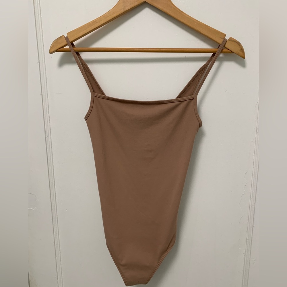 Buttery Soft Nude A&F Body Suit w/ Scooped Back and Square Neckline